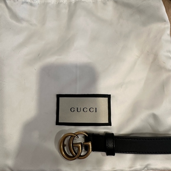 GUCCI Authentic Gucci Marmont Thin Black Belt 40โ with Dust Bag EUC - Picture 3 of 3